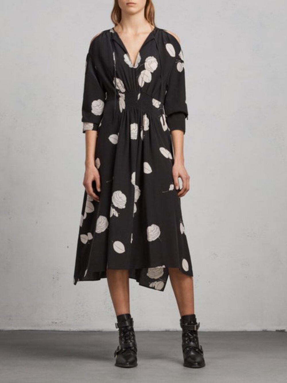 NWT All Saints Lavete Rodin Silk Midi Dress sz S